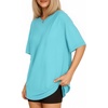 image:imageMANGOPOP Womens Oversized T Shirts Short Sleeve Crewneck Loose Fit Tops Summer Basic Gym Workout ClothesShort Sleeve Light Blue