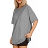 image:imageMANGOPOP Womens Oversized T Shirts Short Sleeve Crewneck Loose Fit Tops Summer Basic Gym Workout ClothesShort Sleeve Light Grey