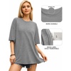 image:imageMANGOPOP Womens Oversized T Shirts Short Sleeve Crewneck Loose Fit Tops Summer Basic Gym Workout ClothesShort Sleeve Light Grey