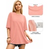 image:imageMANGOPOP Womens Oversized T Shirts Short Sleeve Crewneck Loose Fit Tops Summer Basic Gym Workout ClothesShort Sleeve Light Pink