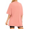 image:imageMANGOPOP Womens Oversized T Shirts Short Sleeve Crewneck Loose Fit Tops Summer Basic Gym Workout ClothesShort Sleeve Light Pink