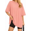 image:imageMANGOPOP Womens Oversized T Shirts Short Sleeve Crewneck Loose Fit Tops Summer Basic Gym Workout ClothesShort Sleeve Light Pink