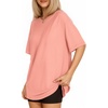 image:imageMANGOPOP Womens Oversized T Shirts Short Sleeve Crewneck Loose Fit Tops Summer Basic Gym Workout ClothesShort Sleeve Light Pink