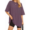 image:imageMANGOPOP Womens Oversized T Shirts Short Sleeve Crewneck Loose Fit Tops Summer Basic Gym Workout ClothesShort Sleeve Light Purple