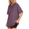 image:imageMANGOPOP Womens Oversized T Shirts Short Sleeve Crewneck Loose Fit Tops Summer Basic Gym Workout ClothesShort Sleeve Light Purple