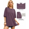 image:imageMANGOPOP Womens Oversized T Shirts Short Sleeve Crewneck Loose Fit Tops Summer Basic Gym Workout ClothesShort Sleeve Light Purple