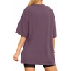 image:imageMANGOPOP Womens Oversized T Shirts Short Sleeve Crewneck Loose Fit Tops Summer Basic Gym Workout ClothesShort Sleeve Light Purple