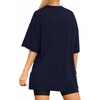 image:imageMANGOPOP Womens Oversized T Shirts Short Sleeve Crewneck Loose Fit Tops Summer Basic Gym Workout ClothesShort Sleeve Navy Blue