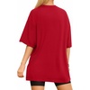 image:imageMANGOPOP Womens Oversized T Shirts Short Sleeve Crewneck Loose Fit Tops Summer Basic Gym Workout ClothesShort Sleeve Red