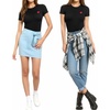 image:imageMANGOPOP Womens Round Neck Short Sleeve Bodysuit T Shirts Basic Body Suit TopsA3short Sleeve Black