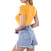 image:imageMANGOPOP Womens Round Neck Short Sleeve Bodysuit T Shirts Basic Body Suit TopsBshort Sleeve Ginger