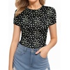 image:imageMANGOPOP Womens Round Neck Short Sleeve Bodysuit T Shirts Basic Body Suit TopsBshort Sleeve Little Daisy