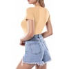 image:imageMANGOPOP Womens Round Neck Short Sleeve Bodysuit T Shirts Basic Body Suit TopsBshort Sleeve Nude