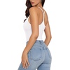 image:imageMANGOPOP Womens Scoop Neck Open TBack Cami Bodysuit Sleeveless Backless Thong Tank Top Body suits Going Out Tops 202602 White
