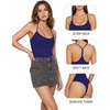 image:imageMANGOPOP Womens Scoop Neck Open TBack Cami Bodysuit Sleeveless Backless Thong Tank Top Body suits Going Out Tops 2026Deep Blue