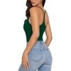 image:imageMANGOPOP Womens Scoop Neck Open TBack Cami Bodysuit Sleeveless Backless Thong Tank Top Body suits Going Out Tops 2026Deep Green