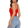 image:imageMANGOPOP Womens Scoop Neck Open TBack Cami Bodysuit Sleeveless Backless Thong Tank Top Body suits Going Out Tops 2026Red