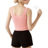 image:imageMANGOPOP Womens Scoop Neck Tank Top Double Lined Sleeveless Tops for Women Casual Basic Slim Summer Outfits 2026Blushing Bride