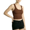 image:imageMANGOPOP Womens Scoop Neck Tank Top Double Lined Sleeveless Tops for Women Casual Basic Slim Summer Outfits 2026Brown