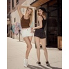 image:imageMANGOPOP Womens Scoop Neck Tank Top Double Lined Sleeveless Tops for Women Casual Basic Slim Summer Outfits 2026Brown