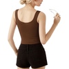 image:imageMANGOPOP Womens Scoop Neck Tank Top Double Lined Sleeveless Tops for Women Casual Basic Slim Summer Outfits 2026Brown