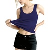 image:imageMANGOPOP Womens Scoop Neck Tank Top Double Lined Sleeveless Tops for Women Casual Basic Slim Summer Outfits 2026Deep Blue