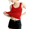 image:imageMANGOPOP Womens Scoop Neck Tank Top Double Lined Sleeveless Tops for Women Casual Basic Slim Summer Outfits 2026Red
