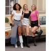 image:imageMANGOPOP Womens Square Neck Short Sleeve Long Sleeve Bodysuit Sexy Body Suits Shirt Slim Fitted Tops04 Blush Short Sleeve