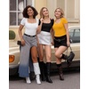 image:imageMANGOPOP Womens Square Neck Short Sleeve Long Sleeve Bodysuit Sexy Body Suits Shirt Slim Fitted Tops04 Ginger Short Sleeve