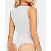 image:imageMANGOPOP Womens Square Neck Tank Top Bodysuit Sexy Double Lined Sleeveless Thong Body Suits Going Out Tops01 Sleeveless White