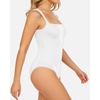 image:imageMANGOPOP Womens Square Neck Tank Top Bodysuit Sexy Double Lined Sleeveless Thong Body Suits Going Out Tops01 Sleeveless White