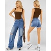 image:imageMANGOPOP Womens Square Neck Tank Top Bodysuit Sexy Double Lined Sleeveless Thong Body Suits Going Out Tops03 Sleeveless Coffee