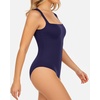image:imageMANGOPOP Womens Square Neck Tank Top Bodysuit Sexy Double Lined Sleeveless Thong Body Suits Going Out Tops03 Sleeveless Deep Blue