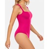 image:imageMANGOPOP Womens Square Neck Tank Top Bodysuit Sexy Double Lined Sleeveless Thong Body Suits Going Out Tops03 Sleeveless Hot Pink