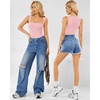 image:imageMANGOPOP Womens Square Neck Tank Top Bodysuit Sexy Double Lined Sleeveless Thong Body Suits Going Out TopsSleeveless Blushing Bride