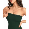 image:imageMANGOPOP Womens Strapless Thong Bodysuit Sexy Tube Top Off The Shoulder Double Lined Bodysuits Summer Going Out TopsDeep Green