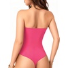 image:imageMANGOPOP Womens Strapless Thong Bodysuit Sexy Tube Top Off The Shoulder Double Lined Bodysuits Summer Going Out TopsHot Pink