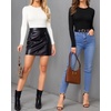 image:imageMANGOPOP Womens Tank Top Body Suits Sexy Crew Neck Racerback Halter Ribbed Sleeveless Long Sleeve Bodysuit Going Out Tops02long Sleeve Black