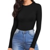 image:imageMANGOPOP Womens Tank Top Body Suits Sexy Crew Neck Racerback Halter Ribbed Sleeveless Long Sleeve Bodysuit Going Out Tops04fleece Lined Black