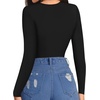 image:imageMANGOPOP Womens Tank Top Body Suits Sexy Crew Neck Racerback Halter Ribbed Sleeveless Long Sleeve Bodysuit Going Out Tops04fleece Lined Black