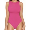 image:imageMANGOPOP Womens Tank Top Body Suits Sexy Crew Neck Racerback Halter Ribbed Sleeveless Long Sleeve Bodysuit Going Out Tops05sleeveless Blush