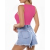 image:imageMANGOPOP Womens Tank Top Body Suits Sexy Crew Neck Racerback Halter Ribbed Sleeveless Long Sleeve Bodysuit Going Out Tops05sleeveless Blush