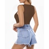 image:imageMANGOPOP Womens Tank Top Body Suits Sexy Crew Neck Racerback Halter Ribbed Sleeveless Long Sleeve Bodysuit Going Out Tops05sleeveless Coffeetttt