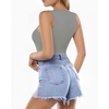 image:imageMANGOPOP Womens Tank Top Body Suits Sexy Crew Neck Racerback Halter Ribbed Sleeveless Long Sleeve Bodysuit Going Out Tops05sleeveless Elephant Grey