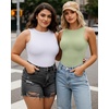 image:imageMANGOPOP Womens Tank Top Body Suits Sexy Crew Neck Racerback Halter Ribbed Sleeveless Long Sleeve Bodysuit Going Out Tops05sleeveless Fern Green