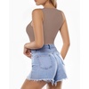 image:imageMANGOPOP Womens Tank Top Body Suits Sexy Crew Neck Racerback Halter Ribbed Sleeveless Long Sleeve Bodysuit Going Out Tops05sleeveless Light Coffee