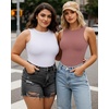 image:imageMANGOPOP Womens Tank Top Body Suits Sexy Crew Neck Racerback Halter Ribbed Sleeveless Long Sleeve Bodysuit Going Out Tops05sleeveless Marsala