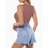 image:imageMANGOPOP Womens Tank Top Body Suits Sexy Crew Neck Racerback Halter Ribbed Sleeveless Long Sleeve Bodysuit Going Out Tops05sleeveless Marsala