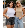 image:imageMANGOPOP Womens Tank Top Body Suits Sexy Crew Neck Racerback Halter Ribbed Sleeveless Long Sleeve Bodysuit Going Out Tops05sleeveless Mocha