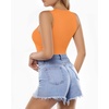 image:imageMANGOPOP Womens Tank Top Body Suits Sexy Crew Neck Racerback Halter Ribbed Sleeveless Long Sleeve Bodysuit Going Out Tops05sleeveless Orange